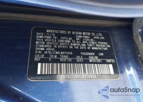 2020 Nissan Rogue Sport Sv Awd Xtronic Cvt from USA, damaged, VIN JN1BJ1CW9LW370458